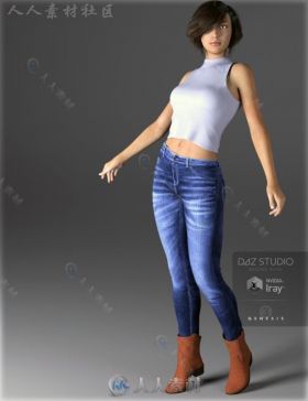 美丽苗条时尚的女性角色3D模型合辑