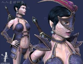 女性精灵刺客幻想人形生物角色3D模型Unity游戏素材资源