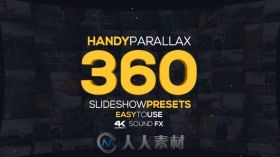 优雅简单的照片画廊展示视差幻灯片相册动画AE模板Videohive Handy Parallax Prese...
