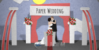 卡通婚礼翻转纸板动画AE模板 Videohive Paper Wedding Opening 3664260