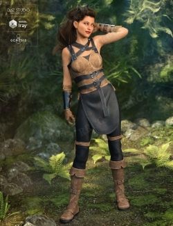 复古野生探险女性服饰套装3D模型合集