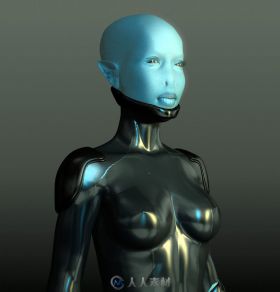 蓝色外星女孩3D模型带材质