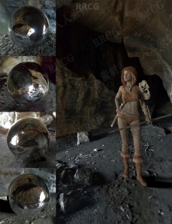人物避难潮湿洞穴环境3D模型合集