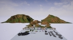 山脉码头建筑环境生动逼真背景Unreal Engine游戏素材资源