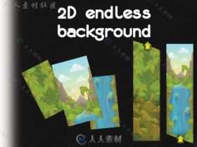 美丽的丛林垂直背景2D贴图和材质Unity游戏素材资源