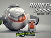 《3D可爱机器人Logo AE模板》Videohive Robots 3D logo bumpers 537718