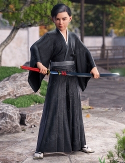 袴和和服男性多件式服饰套装3D模型合集
