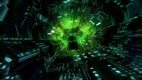 高科技绿色光效隧道背景视频素材