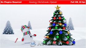 雪人开启圣诞树节日幻灯片AE模板 Videohive Snowy Christmas Opener 18825902