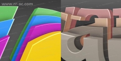 3D效果多层彩色循环立体logo动画演绎AE模板