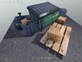 独特的城市垃圾包工业道具3D模型Unity游戏素材资源