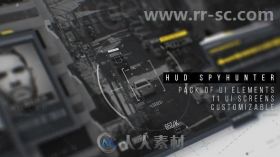 高科技科幻用户界面超级间谍HUD信息图UI动画AE模板Videohive HUD SpyHunter 20323...