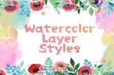 30种水彩PS图案30 Watercolor Layer Styles