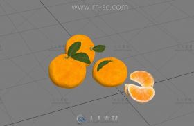 现实超逼真的橘子3D模型