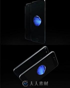 苹果亮黑色IPHONE7plus展示PSD模板