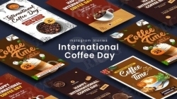 国际咖啡日美观菜单产品宣传海报展示动画AE模板