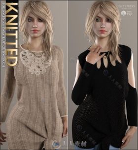女性美丽性感的针织毛衣3D模型合辑