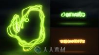 霓虹炫光Logo演绎动画AE模板 Videohive Light Painting Logo 11047695