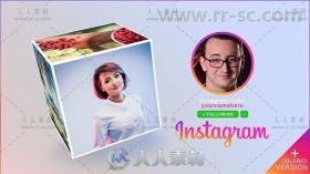 创意动感三维立方体照片展示产品宣传视频包装AE模板Videohive Instagram Promo Cub...
