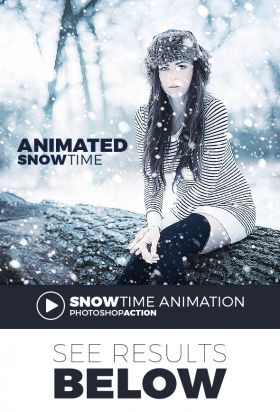 美丽的雪动画效果PS动作