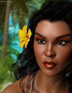 波西米亚民族风花纹女孩纹身多组妆容3D模型