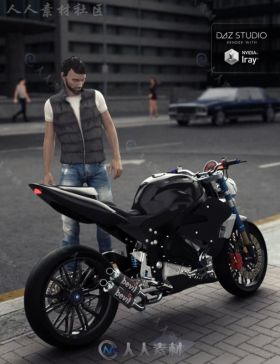 男性帅气霸气的摩托车3D模型合辑