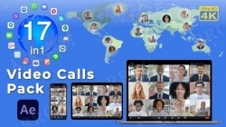 企业商务多人视频会议在线宣传展示动画AE模板