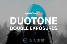 双色双照片曝光特效PS动作CM - Duotone Double Exposures 678286
