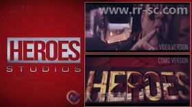 炫酷史诗漫威风格3D英雄标志展示Logo演绎AE模板 Videohive Heroes Logo 19434036