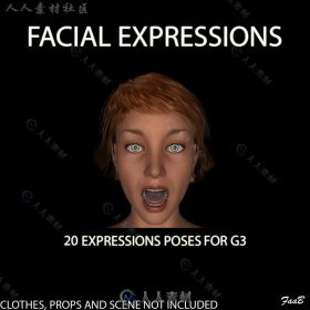 超精细女性面部表情3D模型合辑