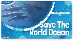 拯救世界海洋主题风格宣传相册切换展示动画AE模板