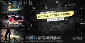 炫酷科技感城市运动数字信息展示幻灯片视频包装AE模板 Videohive Digital Action ...