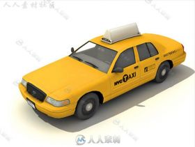 高质量低聚纽约出租车车辆3D模型Unity游戏素材资源