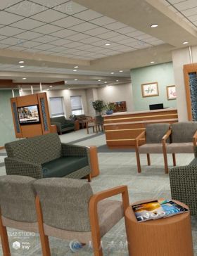 现代医疗中心等候室场景环境3D模型合辑