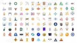 100个宗教信仰平面图标展示动画AE模板
