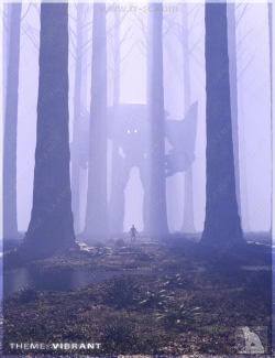 雾霾笼罩神秘阴暗古代森林3D模型合集