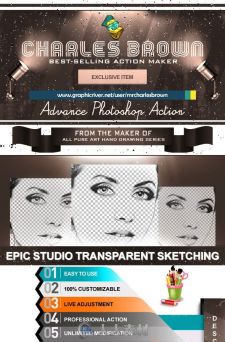 史诗工作室相片转手绘素描动作Graphicriver-Epic-Studio-Transparent-Sketching-Ac...