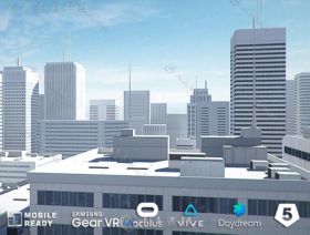 现代的城市露台3D模型Unity游戏素材资源
