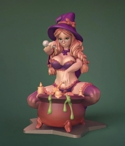 女巫魔女艾莲娜角色雕塑雕刻3D打印模型