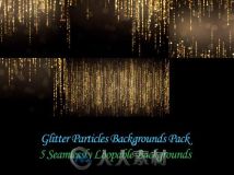 黄金流光粒子背景素材 Videohive Glitter Particles Backgrounds Pack 8982069