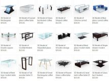 《现代化桌子设计3D模型合辑》10ravens 3D Models collection 004 Modern tables 01