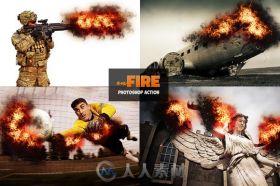 火焰添加特效PS动作Add Fire Photoshop Action
