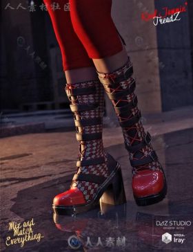 超酷朋克风格的靴子3D模型合辑