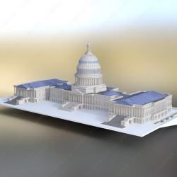 豪华典雅美国国会大厦建筑景观3D模型合集