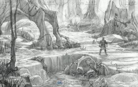 冰河世纪动画场景线稿设计稿素材资源