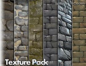 平铺的石头墙壁纹理贴图和材质Unity游戏素材资源