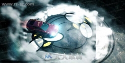超帅赛车飘移圆圈烟雾logo动画演绎AE模板