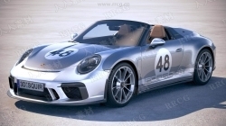 保时捷跑车Porsche 911 Speedster 2019真实汽车高质量3D模型