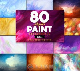 80张彩色绘画背景高清图片素材CM - Paint Backgrounds 612899