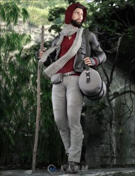 男性冒险者帅气的服装3D模型合辑